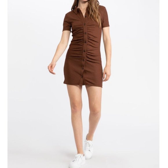 SANCTUARY Round up Knit Dress - Rattan Brown - NWT - Size Medium - Picture 2 of 3